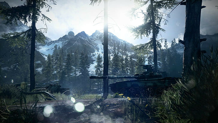 Battlefield 3, guerra, videogame, tanque, árvores, HD papel de parede