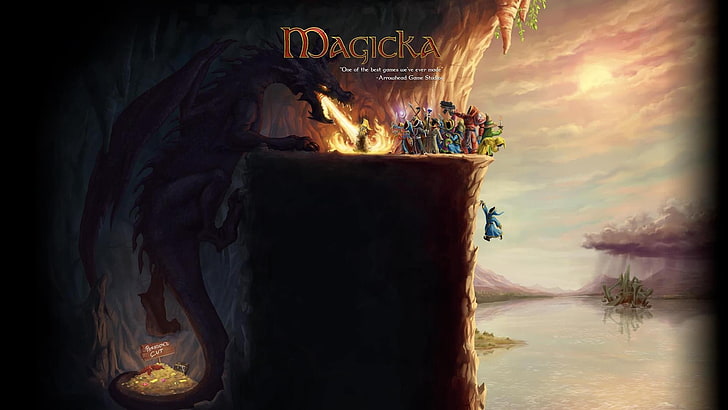 Magicka digital wallpaper, dragon, HD wallpaper