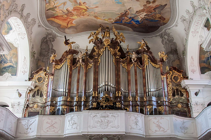 baroque, cathédrale de notre dame de guadalupe, catholique, église, lac de constance, lindau, mnster, orgue, Fond d'écran HD