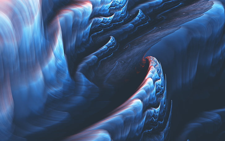 океанска вълна тапет, фрактал, абстрактно, произведения на изкуството, HD тапет
