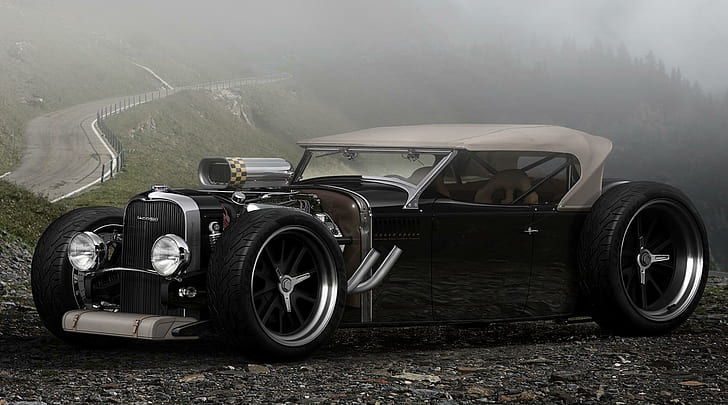 Lincoln Hot Rod, линкълн, хот род, черен, автомобили, HD тапет