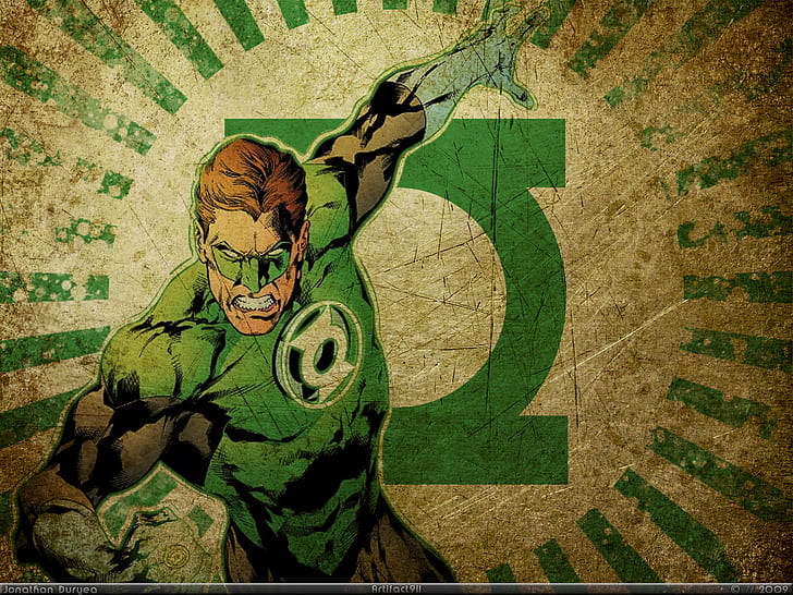 Green Lantern HD, zielony, komiks, latarnia, Tapety HD