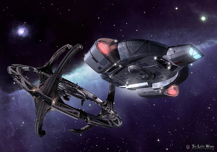 Ilustración de nave espacial negra, Star Trek, Star Trek: Deep Space Nine, Deep Space Nine, Terok Nor, Fondo de pantalla HD