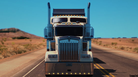 dispositivo eletrônico preto e cinza, American Truck Simulator, Arizona, Caminhão, SCS Software, HD papel de parede HD wallpaper