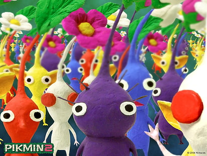 brinquedos de pelúcia multicoloridos, Pikmin, Pikmin 2, HD papel de parede HD wallpaper
