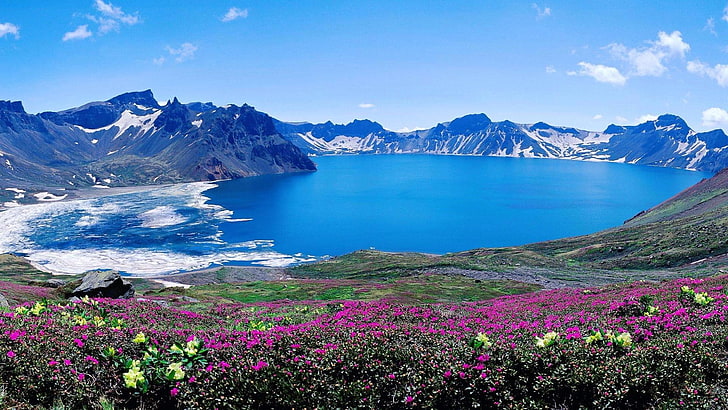 tianchi, changbaishan, danau, danau surga, cina, langit, korea utara, asia, gunung berapi, Wallpaper HD