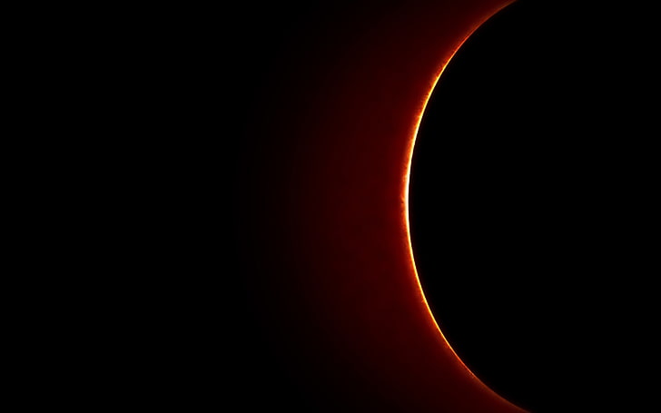 Elipse vermelha do planeta luz-espaço HD tema Wallpaper, eclipse solar, HD papel de parede