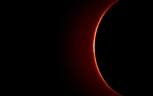 Planet red ellipse light-Space HD Theme Wallpaper, solar eclipse, HD wallpaper HD wallpaper