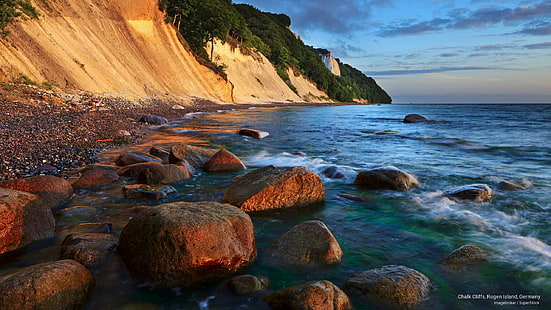 Chalk Cliffs, Rugen Island, เยอรมนี, ชายหาด, วอลล์เปเปอร์ HD HD wallpaper