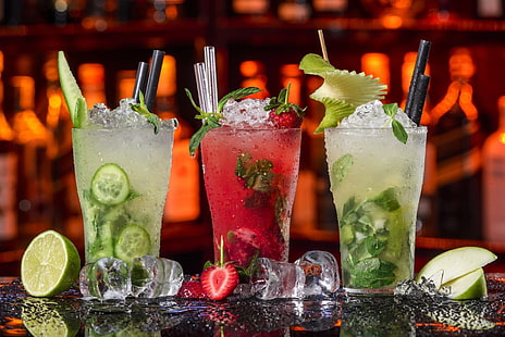 Essen, Cocktail, Trinken, Glas, Eiswürfel, HD-Hintergrundbild HD wallpaper
