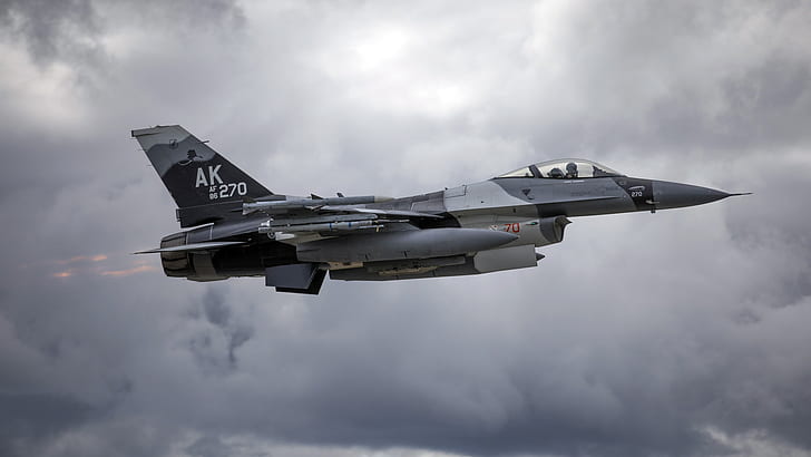 F-16, Fighting Falcon, General Dynamics, il combattente di quarta generazione, leggero multifunzionale americano, Sfondo HD