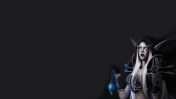 иллюстрация персонажа женского ночного эльфа, видеоигры, Warcraft, Сильвана Виндраннер, World of Warcraft, королева Баши, HD обои