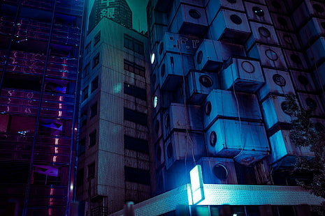 Giappone, Tokyo, notte, urbano, luci, neon, Sfondo HD HD wallpaper