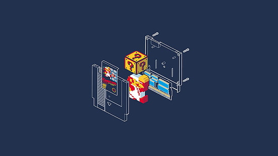 box giallo Super Mario, Super Mario Bros., minimalismo, Sfondo HD HD wallpaper
