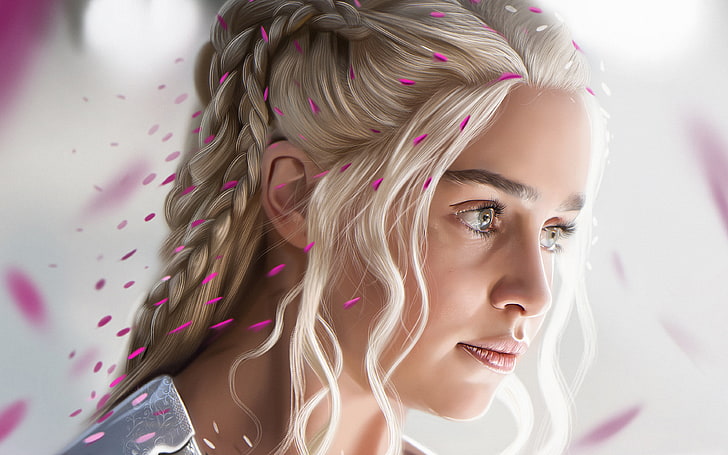 Daenerys Targaryen, Daenerys Targaryen, Game of Thrones, digital art, Emilia Clarke, HD wallpaper