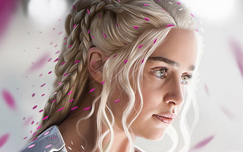 Daenerys Targaryen, Daenerys Targaryen, Game of Thrones, seni digital, Emilia Clarke, Wallpaper HD HD wallpaper