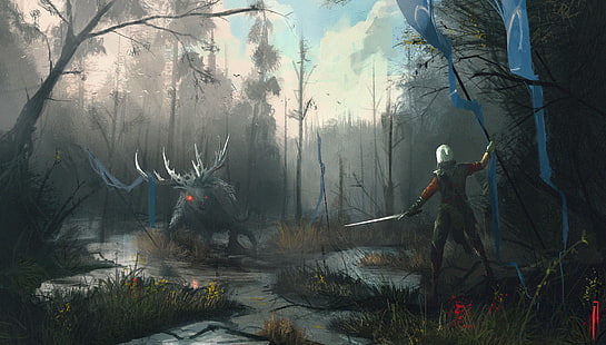 The Witcher 3: Wild Hunt, arte digitale, Cirilla Fiona Elen Riannon, Sfondo HD HD wallpaper
