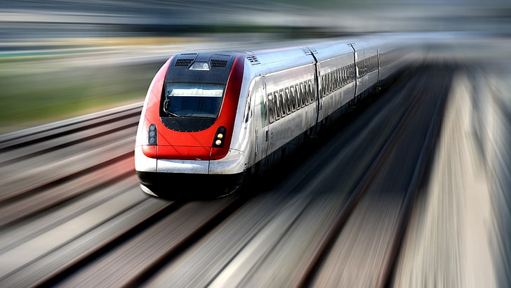 blurred, train, vehicle, HD wallpaper