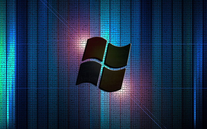 Microsoft Windows logo, windows, logo, operating system, dark, HD wallpaper