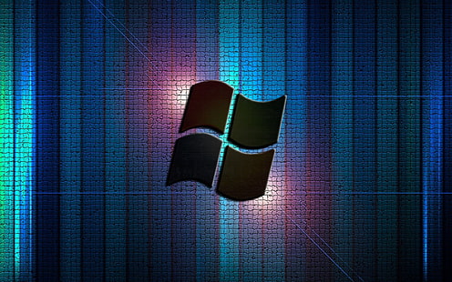 Microsoft Windowsロゴ、Windows、ロゴ、オペレーティングシステム、ダーク、 HDデスクトップの壁紙 HD wallpaper