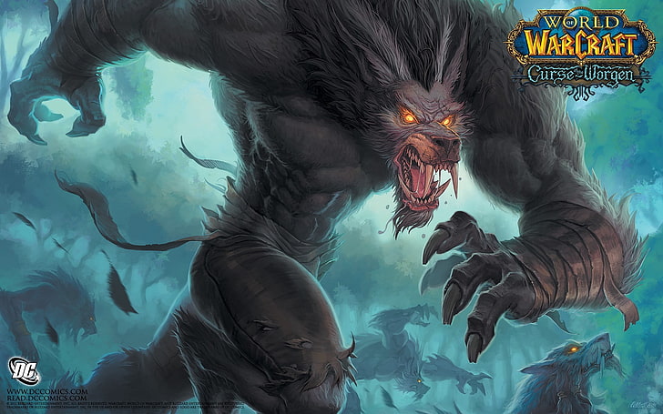 World of Warcraft Curse Worgen digital wallpaper, World of Warcraft, video games, HD wallpaper
