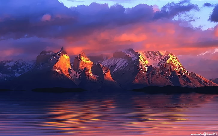 contrast mountains Mystic mountains Nature Mountains HD Art , nature, mountains, Style, contrast, HD wallpaper