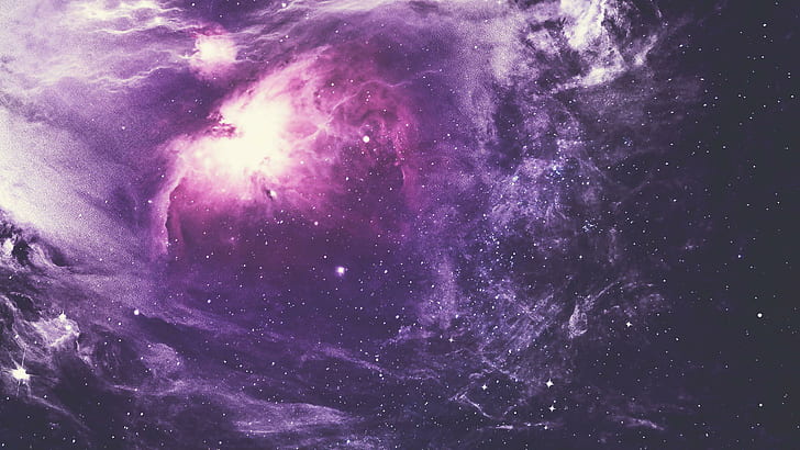 nebula, digital universe, 4k, purple, HD wallpaper