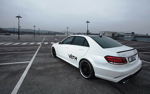 Mercedes-Benz, E-Klasse 2015, biały sedan, Mercedes, Mercedes-Benz, 2015, RS, VATH, E-Klasse, V50, W212, Tapety HD HD wallpaper