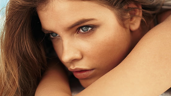 Barbara Palvin, wanita, berambut cokelat, mata biru, wajah, model, Wallpaper HD HD wallpaper