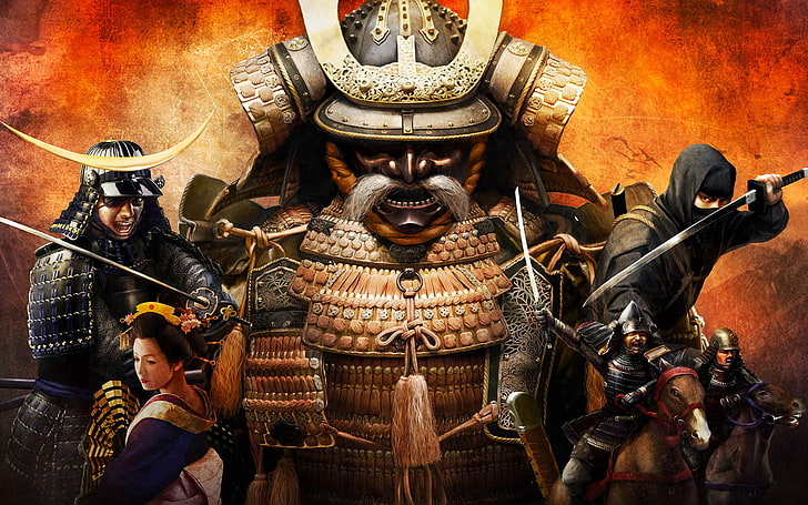 Samurai, Fantasiekunst, Ninja, Frauen, Grafik, Krieger, Pferd, HD-Hintergrundbild