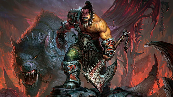 World of Warcraft Orc 4K, World, Warcraft, Orc, HD wallpaper HD wallpaper