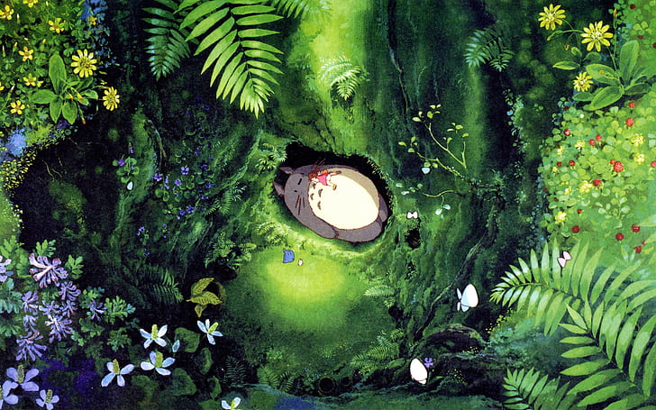 Hayao Miyazaki, My Neighbor Totoro, заспивайки, Hayao, Miyazaki, My, Neighbor, Totoro, Falling, Asleep, HD тапет