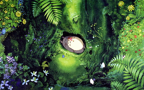 Hayao Miyazaki, My Neighbor Totoro, zasypianie, Hayao, Miyazaki, My, Neighbor, Totoro, Falling, Sleep, Tapety HD HD wallpaper