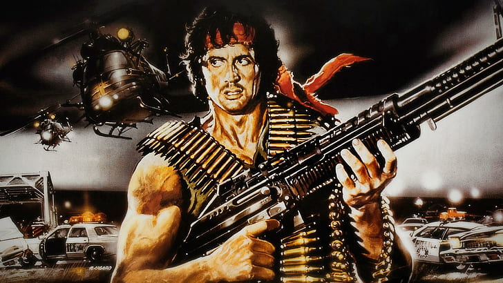 action, drama, Sylvester Stallone, Rambo, M60 machine gun, First blood, John Rambo, HD wallpaper