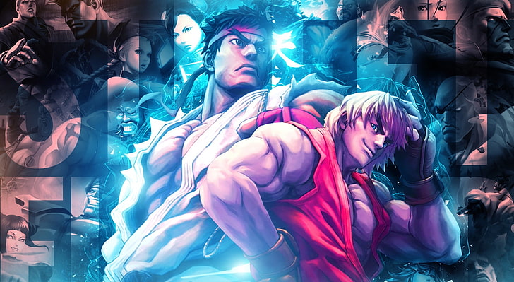 Street Fighter X Tekken - Рю Кен, иллюстрация Рю и Кена Street Fighter, Игры, Street Fighter, рю, уличный боец ​​x tekken, HD обои