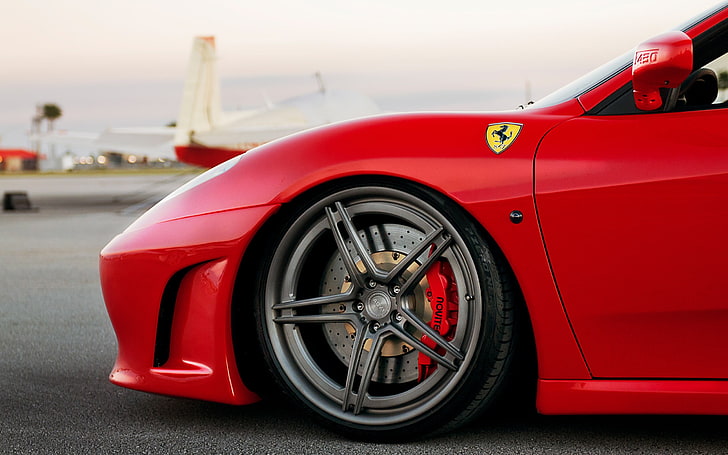 rote Ferrari Sportcoupé, Auto, Ferrari, Ferrari F430, rote Autos, Fahrzeug, HD-Hintergrundbild