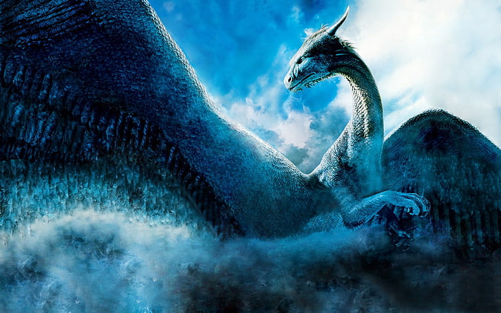 blue griffin wallpaper, dragon, Eragon, Saphira, HD wallpaper
