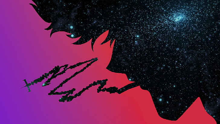 男喫煙イラスト アニメ アニメの男の子 星 カウボーイビバップ 暗い 紫色の背景 ファンアート シンプルな背景 スペースシャトル Hdデスクトップの壁紙 Wallpaperbetter