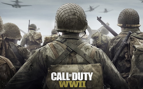 Call of Duty WWII 2017 Game, Call of Duty World War 2 digital wallpaper, Games, Call Of Duty, Game, Battlefield, Soldiers, Shooter, wwii, videogame, WorldWarII, callofduty, CODWWII, keyart, HD wallpaper HD wallpaper