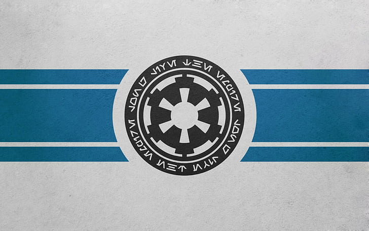 خلفية شعار دائرية باللونين الأسود والأزرق ، حرب النجوم، خلفية HD