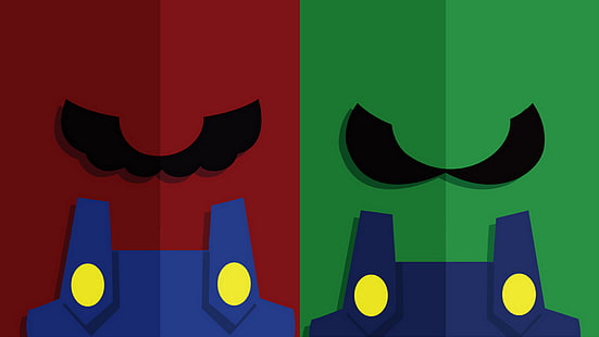 video game, Super Mario, Mario Bros, Super Mario Bros, Luigi, Wallpaper HD HD wallpaper