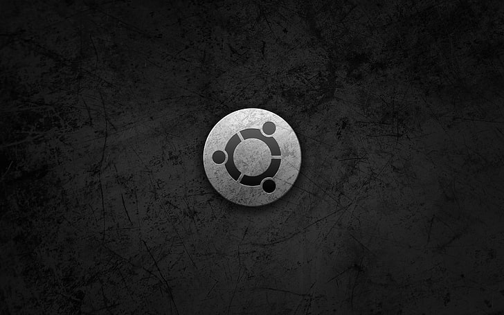 logo bulat abu-abu, Linux, GNU, Ubuntu, Wallpaper HD