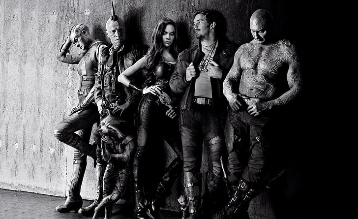 Film, Guardians of the Galaxy Vol. 2, Chris Pratt, Drax The Destroyer, Gamora, Michael Rooker, Nebula (Marvel Comics), Rocket Raccoon, Star Lord, Yondu Udonta, Tapety HD