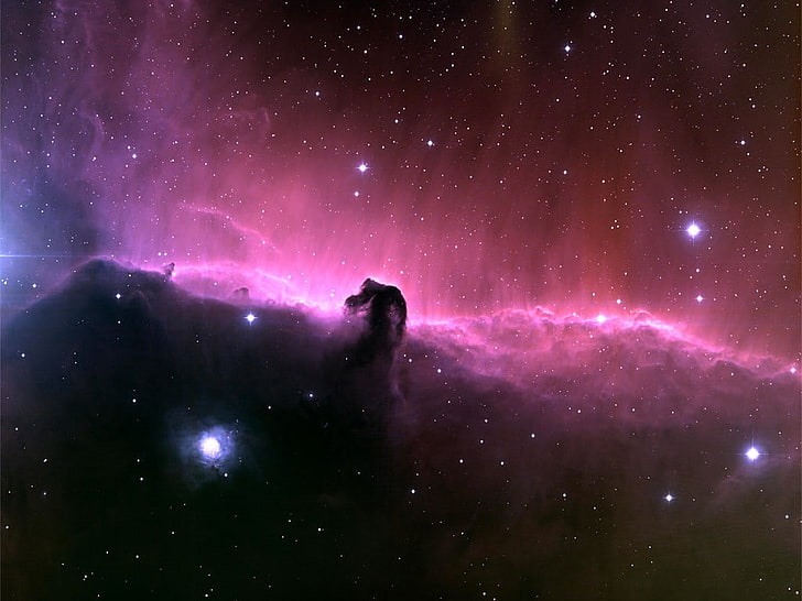papel de parede roxo e preto da Via Láctea, espaço, nebulosa de cabeça de cavalo, nebulosa, arte espacial, HD papel de parede