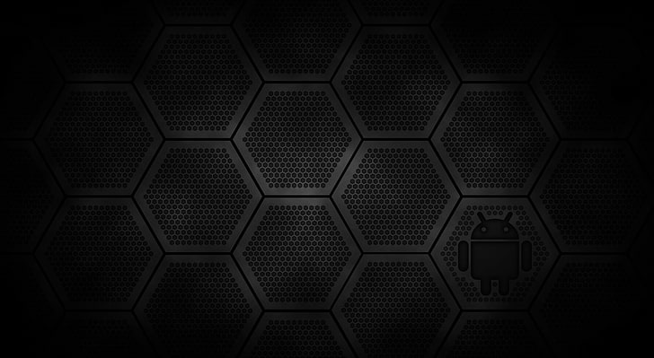 Android Hex, fondo de pantalla con logotipo hexagonal, Computadoras, Android, hexágono, oscuro, Fondo de pantalla HD