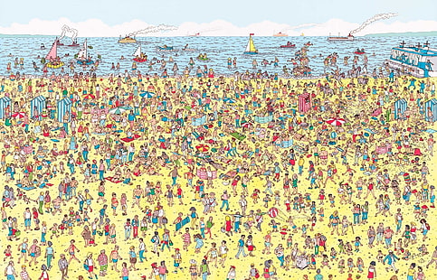 Juego, ¿Dónde está Waldo ?, Dibujos animados, Waldo, Fondo de pantalla HD HD wallpaper