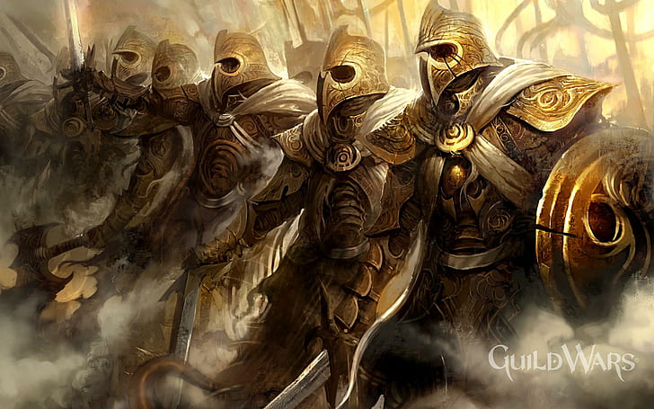Soldiers Of War, weapons, games, soldiers, armour, armor, guild wars, shields, video games, warriors, army, HD wallpaper