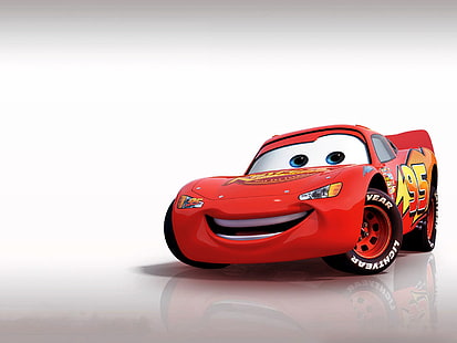 Animowany czerwony samochód Ferrari, tapeta cyfrowa Disney Lightning McQueen, kreskówki, czerwony, samochody, kreskówki, Tapety HD HD wallpaper