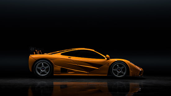 McLaren, оранжевые машины, суперкары, McLaren F1 LM, HD обои HD wallpaper