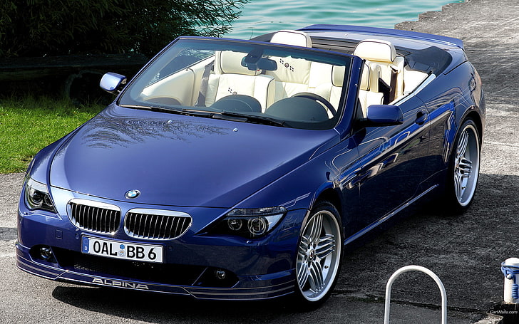BMW Alpina, blue BMW convertible coupe, Cars, BMW, expensive cars wallpapers, bmw cars wallpapers, HD wallpaper